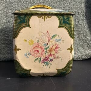 Candy Tin Container Made in Western Germany Vintage Floral